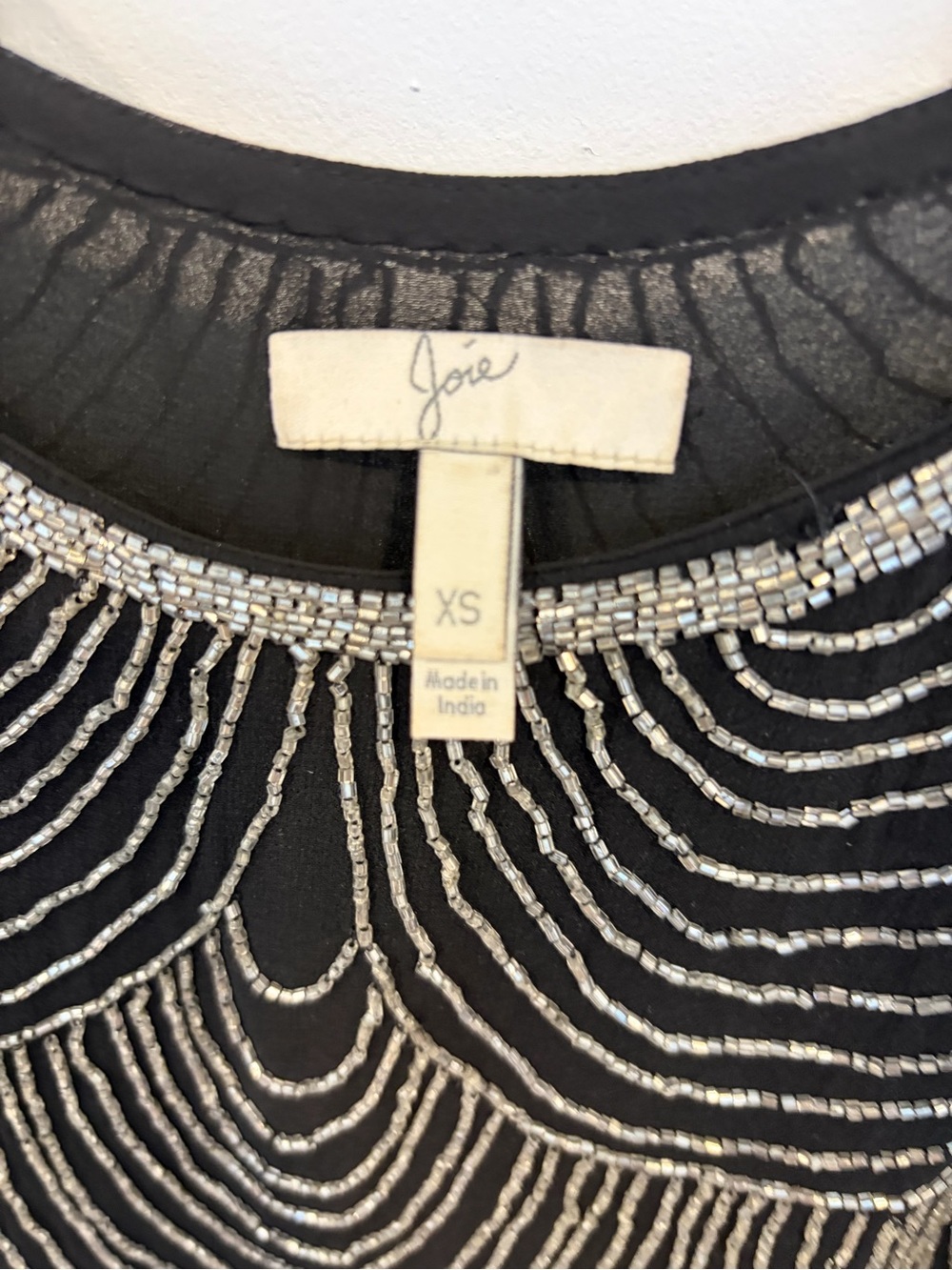 Joie Black Beaded Scoop Neck Camisole - Picture 2 of 10